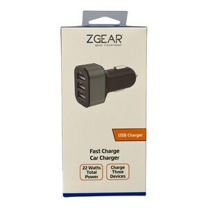 ZGEAR Fast Charge Car Charger 22 Watts Total Power Charge 3 Devices at One Time